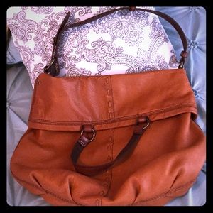 LUCKY BRAND Italian Leather Brown/Tan Shoulder Bag